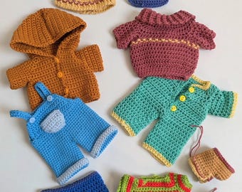 Outfit for Bobo Bear Crochet Pattern. Amigurumi outfits pattern for a bear 21 cm. (English, Hungarian)