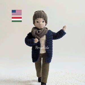 Ben in Winter Clothes Crochet doll pattern Amigurumi doll pattern PDF English/Hungarian