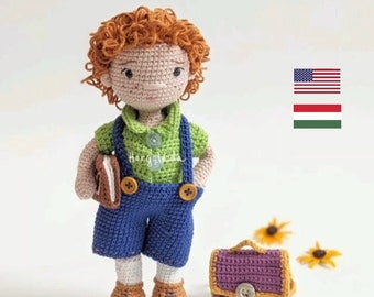 Benny Crochet doll pattern, amigurumi doll pattern, PDF English/Hungarian