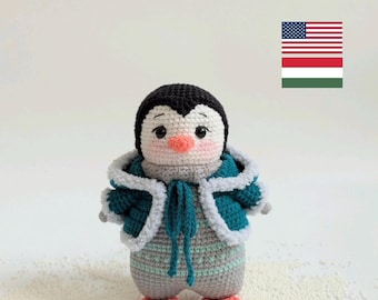 Richie Penguin Crochet Pattern Amigurumi Penguin  Pattern PDF English/Hungarian