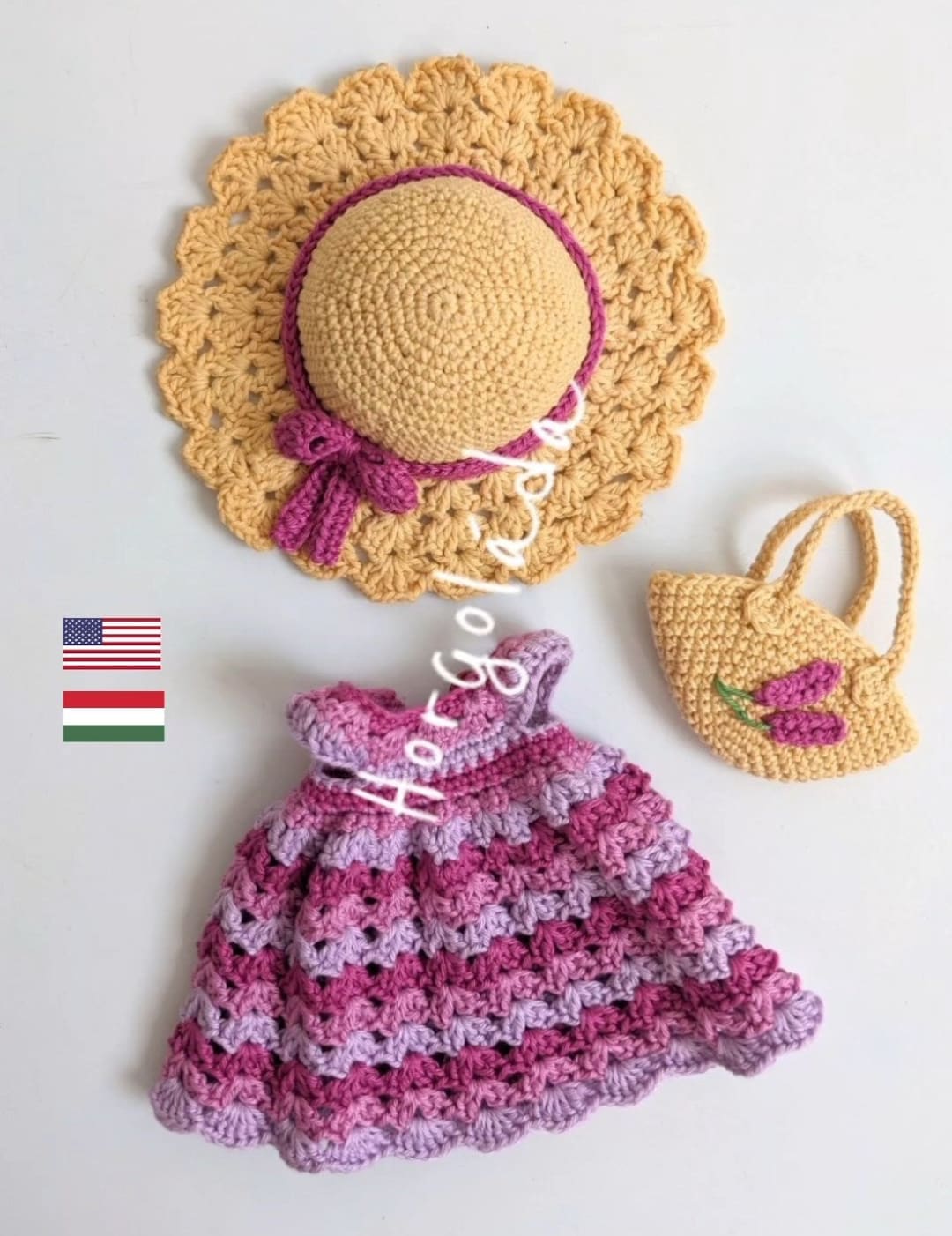 Vestito per Modello di vestiti per bambole all'uncinetto