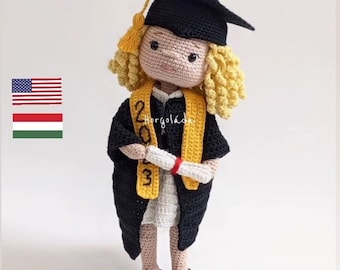 SOPHIE. Sophie diplomiert. Häkelanleitung für Puppen, Amigurumi-Puppen, PDF in Englisch/Ungarisch