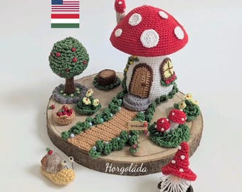 Mushroom House Crochet Pattern Amigurumi Mushroom House Pattern Crochet Mushroom House Pattern PDF English/Hungarian