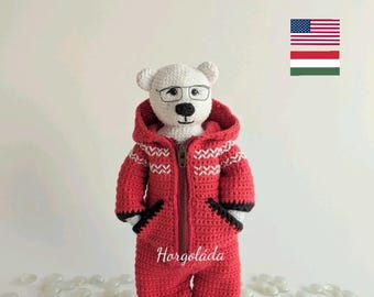 Boris the Polar Bear. Crochet Polar Bear Pattern Amigurumi Polar Bear Pattern PDF English/Hungarian
