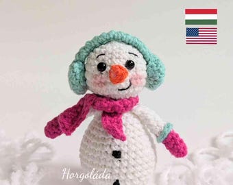 Snowchild Crochet pattern Amigurumi Snowman pattern PDF English/Hungarian