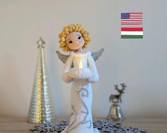 Christmas Angel Crochet doll pattern Amigurumi doll pattern PDF English/Hungarian