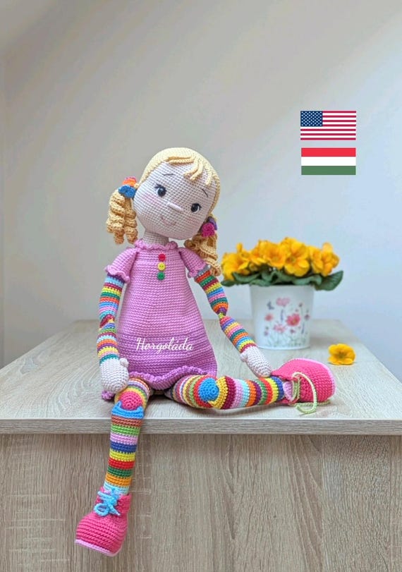 Gigi Doll Crochet doll pattern Amigurumi doll pattern PDF English/Hungarian