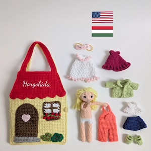 Missy und ihr kleines Zuhause. Häkelpuppe Anleitung, Amigurumi Doll Pattern PDF Englisch/Ungarisch