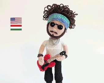 Azahriah la rock star Patron de poupée au crochet Patron de poupée Amigurumi PDF anglais/hongrois