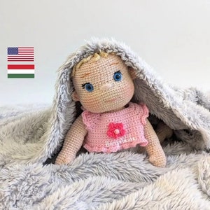 LOTTIE Crochet doll pattern, amigurumi doll pattern, baby doll pattern , PDF English/Hungarian