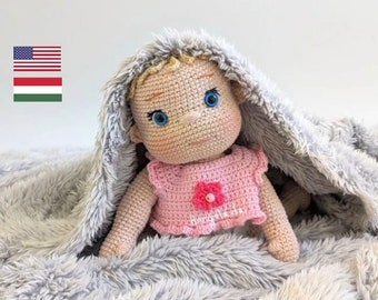 LOTTIE Crochet doll pattern, amigurumi doll pattern, baby doll pattern , PDF English/Hungarian