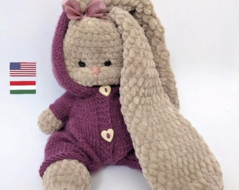 BONNIE the bunny crochet pattern, amigurumi pattern, PDF pattern in English and in Hungarian