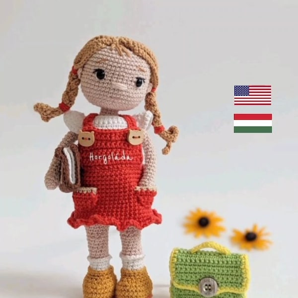 Brie Crochet doll pattern, amigurumi doll pattern, PDF English/Hungarian