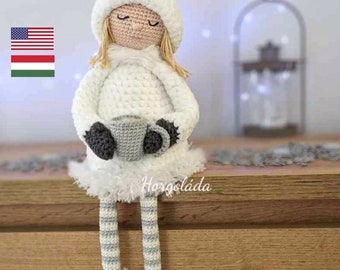 CAMILLA. Crochet doll pattern, amigurumi doll pattern, PDF English/Hungarian