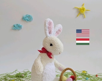 Dragée het konijn. Patroon gehaakt konijntje Patroon amigurumi konijn pdf, Engels/Hongaars