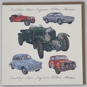 Richard Partis Classic Motor Cars Greeting Card - Unique Artwork, Perfect for Any Occasion, A Thoughtful Gift & Keepsake