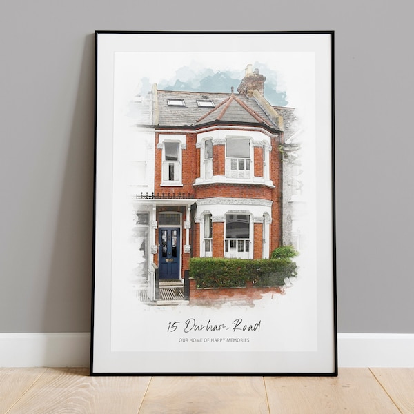 Personalised Watercolour House Portrait - Home Portrait - House Warming Gift - New Home Gift - First Home - Digital Art - Venue Watercolour