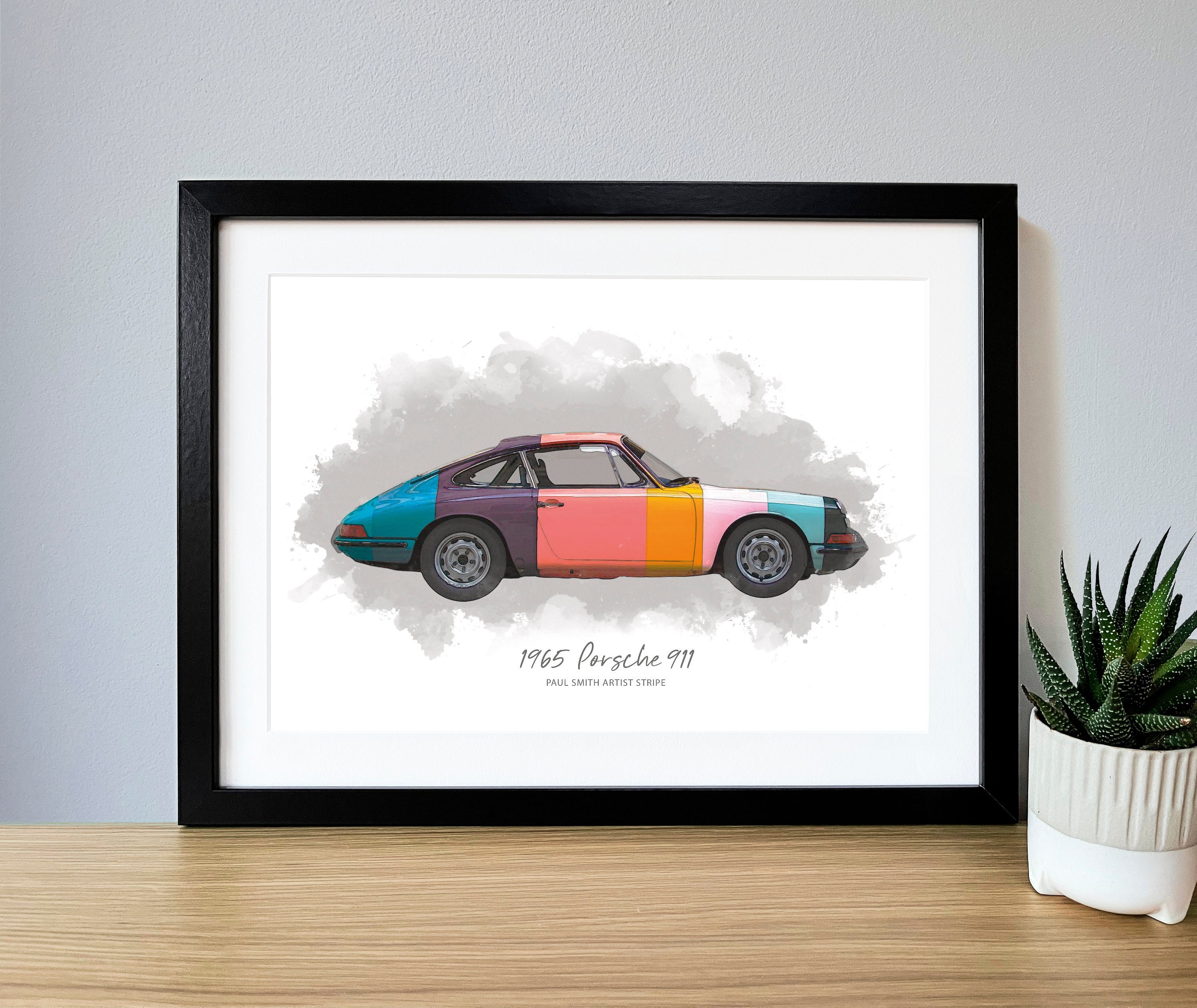 Paul Smith Project10ポスター Porsche 911 Print: Paul Smith Artist Stripe Classic Car Poster