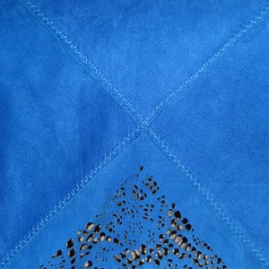Red or blue shawl handmade genuine suede leather made in Italy beautiful very soft elegant, country versatile
