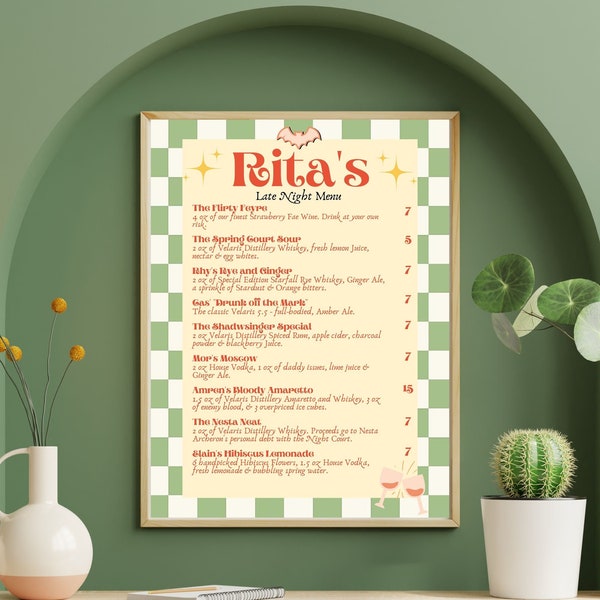 Rita's Menu - Digital Download