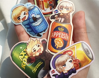 Hetalia Stickers - APH Nordics Beverage Can (Denmark, Iceland, Sweden, Norway, Finland)
