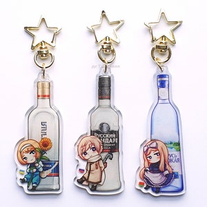 Hetalia Keychain – APH Russia, Ukraine, Belarus Vodka
