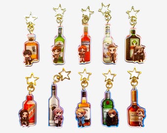 Hetalia Keychain - Gangsta District Leaders x Alcoholic Drinks
