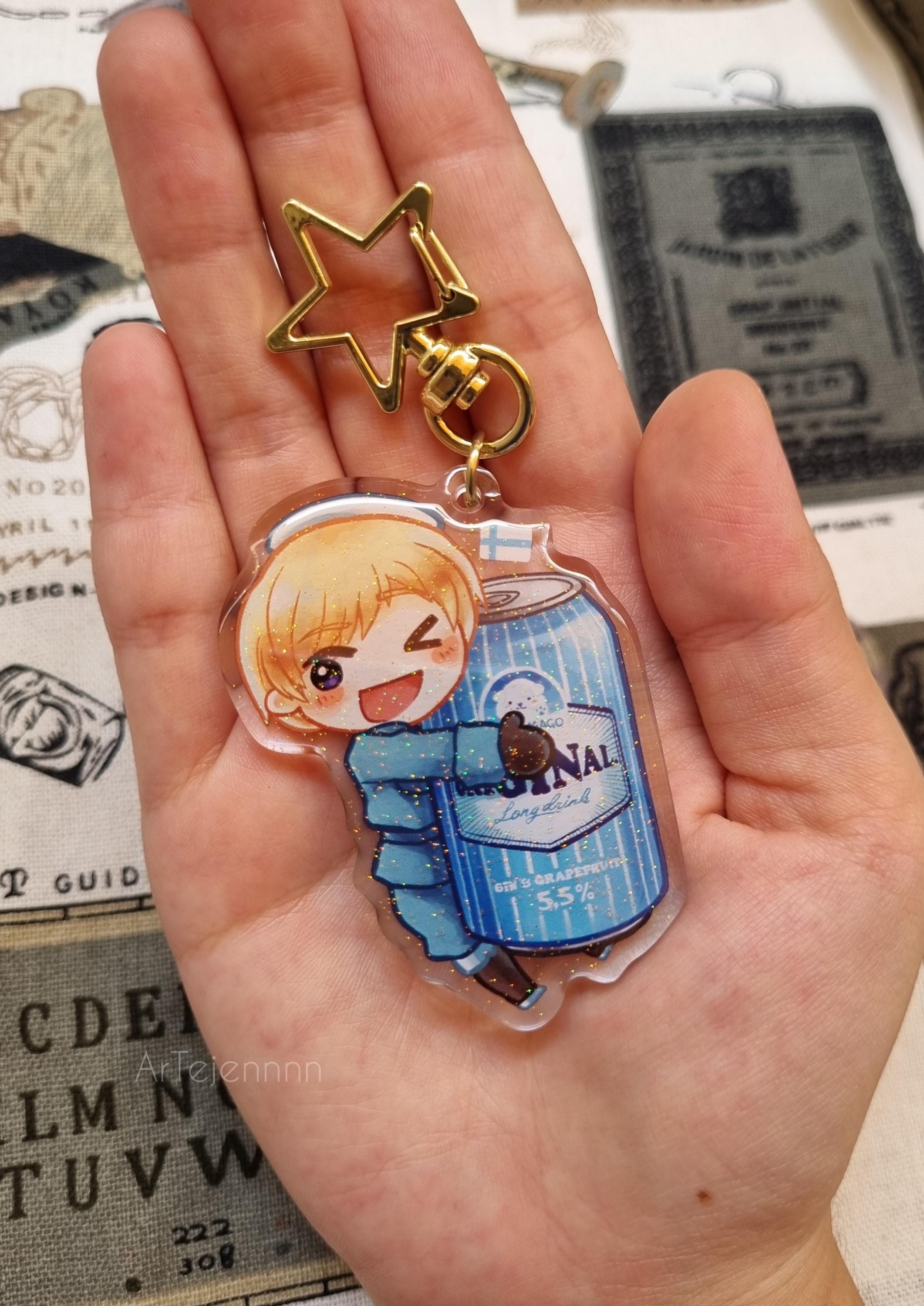 Hetalia Keychain - APH Nordics Beverage Can (denmark, Iceland