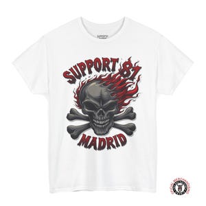 Support 81 Madrid Flaming Skull T-Shirt: Biker Culture Tee