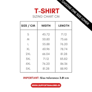 Sizing chart