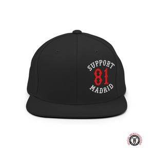 Support 81 Patchwork Snapback Cap – Red & White Madrid | Hells Angels Supporter Hat