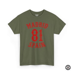 Madrid Support 81 Spain Biker T-Shirt, Heavy Cotton Motorcycle Club Tee