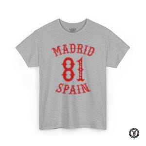 Madrid Support 81 Spain Heavy Cotton Biker T-Shirt MC Style Clothing