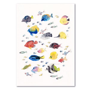 A4 of A5 aquarel tropische vissen illustratie