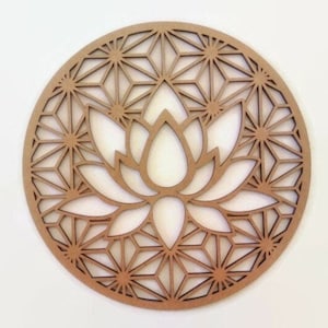 Lotus, Lotus flower, Wooden decoration, wooden tray, decorative object, Reloading, starry, laser cutting, wooden wall decoration