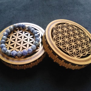 Fleur de vie bois, boîte à bijoux, Boîte fleur de vie, écrin en bois, boîte rangement, rechargement, idée cadeau