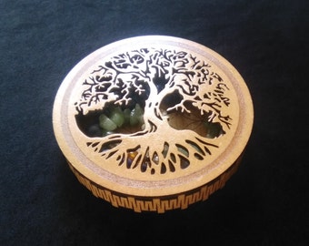 Arbre de vie / Fleur de vie en bois, boîte à bijoux, Boîte arbre de vie, écrin en bois, boîte rangement, rechargement, idée cadeau