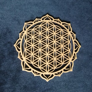 Fleur de vie en bois, Fleur de vie mandalas 13 cm, rechargement pierres,  onde de forme purificatrice, dynamisante.