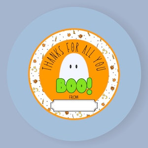 Halloween Gift Tags, Printable Halloween Tags, Thanks for All You Boo Tags, Ghost Tags PDF