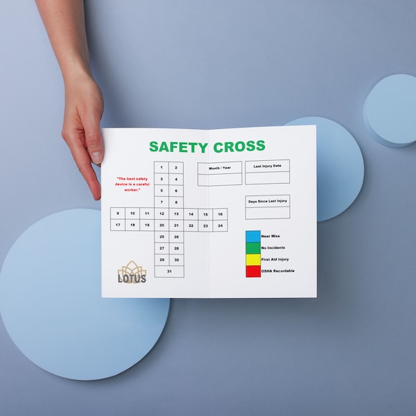 Safety Cross Template, Recordable Incident Tracker, Editable Microsoft Excel Template, Employee Safety Cross Template