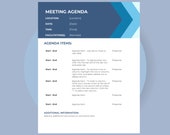 Google Docs Meeting Agenda Template, Editable Google Docs Template, Meeting Schedule Template, Edit and Print in Google Docs