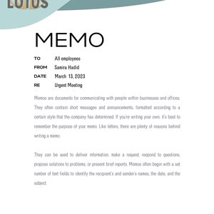 Editable Memo Template - Etsy