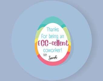 Editable Easter Egg-cellent Gift Tags, Easter Gift Tags for Coworkers, Gift Tags for Employee Appreciation, Customizable Gift Tags