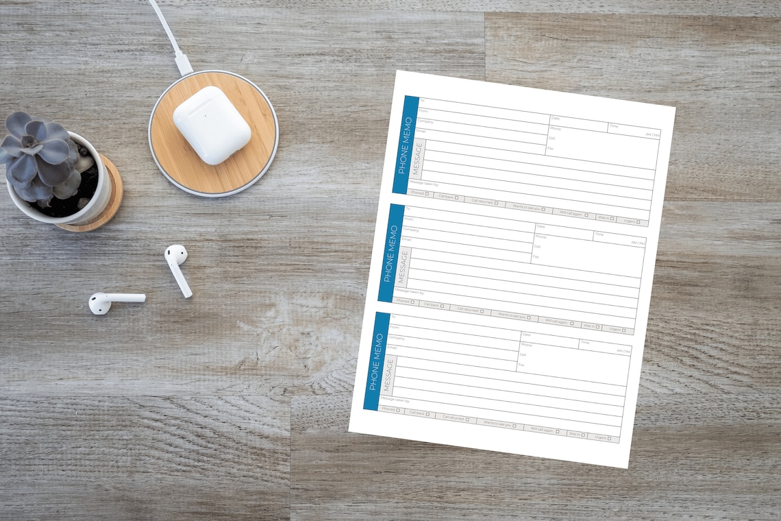 Printable Message Pad Template Form, Missed Call Template PDF, Phone