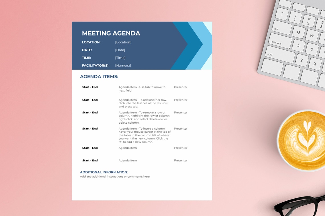 Google Docs Meeting Agenda Template, Editable Google Docs Template