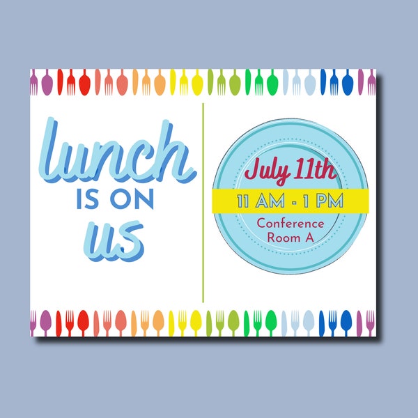 Employee Appreciation Lunch Flyer, Work Lunch Invitation, Customizable Lunch Flyer, Lunch Invite