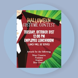 Editable Halloween Costume Contest Flyer, Halloween Party Flyer, Halloween Invitation, Printable Flyer, Instant Download