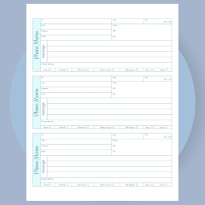 Printable Phone Memo Message Template, Missed Call Template for Office, Salon Message Form, Digital Download