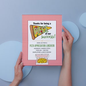 Editable Pizza Luncheon for Employees | Pizza Appreciation Party Flyer | Employee Appreciation Flyer | Pizza Party Invitation