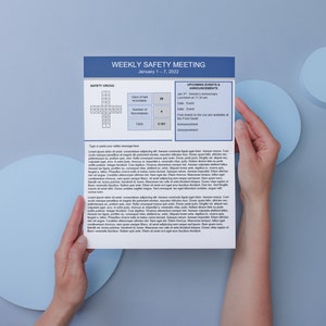 Safety Meeting Talking Points Form - Pre-Shift Safety Meeting Form